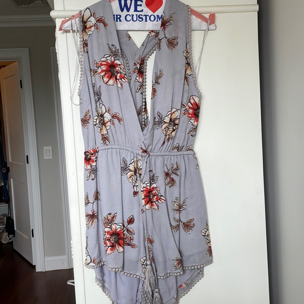 Cotton Candy LA Tie neck romper